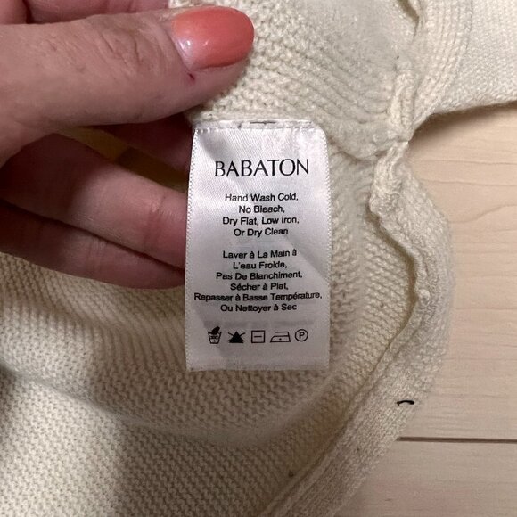 Babaton Aritzia Avery Cashmere Batwing Sweater Sz S Ivory - Picture 6 of 12